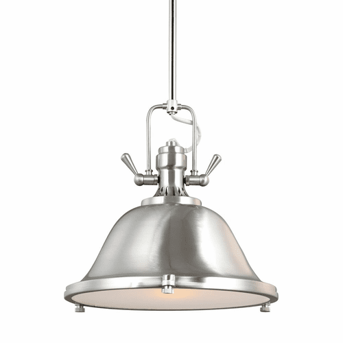 Sea Gull Stone Street 1-LT Pendant - Brushed Nickel - 6514401-962