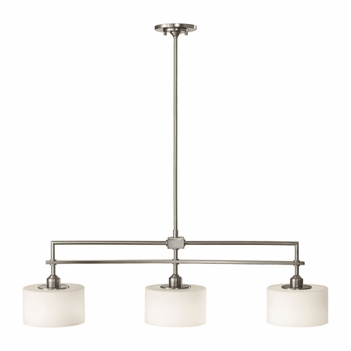 Sea Gull Sunset Drive 3-LT Island Chandelier - Brushed Steel - F2402EN3/3BS