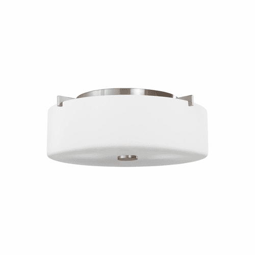 Sea Gull Sunset Drive Small 2-LT Flush Mount - Brushed Steel - FM313BS