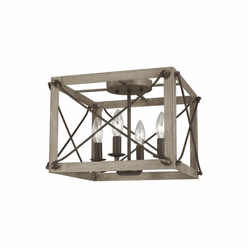 Sea Gull Thornwood 4-LT Ceiling Flush Mount - Washed Pine  - 7526304-872