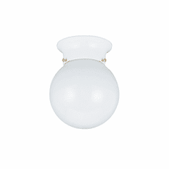 Sea Gull Tomkin 1-LT Ceiling Flush Mount - White - 5366-15