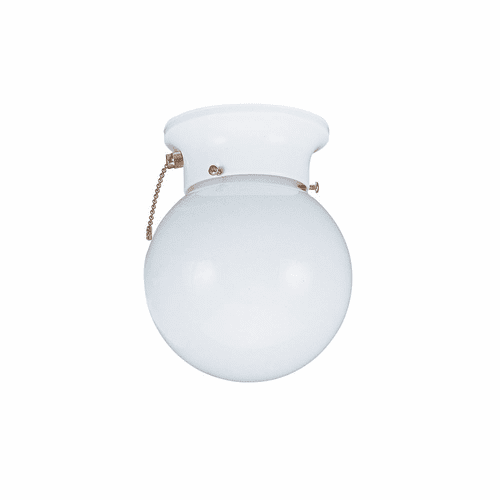 Sea Gull Tomkin 1-LT Ceiling Flush Mount - White - 5367PC-15
