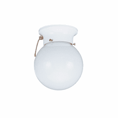 Sea Gull Tomkin 1-LT Ceiling Flush Mount - White - 5367PC-15