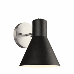 Sea Gull Towner 1-LT Bath/Wall Sconce - Brushed Nickel / Black - 4141301-962