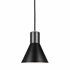Sea Gull Towner 1-LT Mini-Pendant - Brushed Nickel / Black - 6141301EN3-962