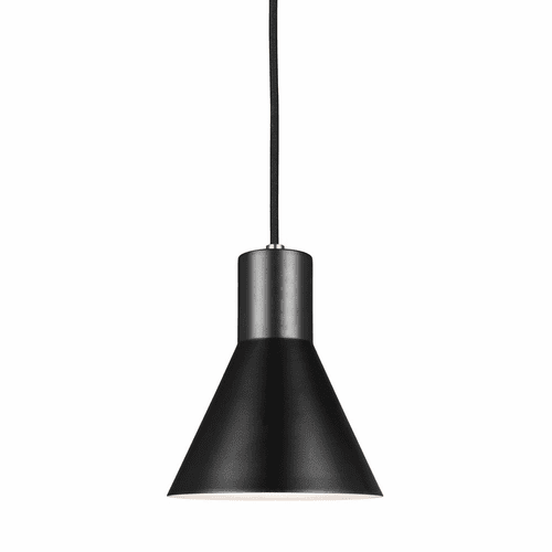 Sea Gull Towner 1-LT Mini-Pendant - Satin Bronze / Black - 6141301EN3-848