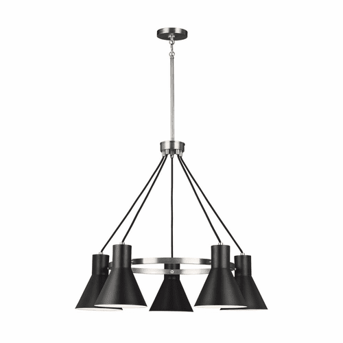 Sea Gull Towner 5-LT Chandelier - Brushed Nickel / Black - 3141305-962