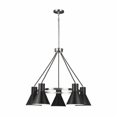 Sea Gull Towner 5-LT Chandelier - Brushed Nickel / Black - 3141305-962 Sea Gull Towner 5-LT Chandelier - Brushed Nickel / Black - 3141305-962