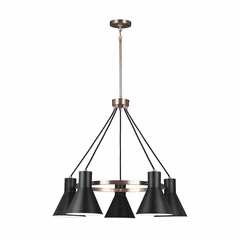 Sea Gull Towner 5-LT Chandelier - Satin Bronze / Black - 3141305-848 Sea Gull Towner 5-LT Chandelier - Satin Bronze / Black - 3141305-848