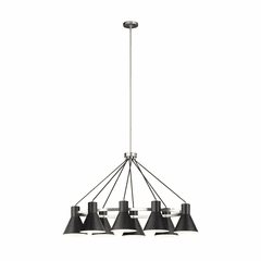 Sea Gull Towner 8-LT Island Chandelier - Brushed Nickel / Black - 6641308EN3-962