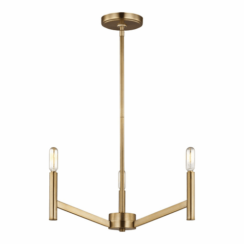 Sea Gull Vector 3-LT Chandelier - Satin Brass - 3124303-848