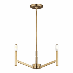 Sea Gull Vector 3-LT Chandelier - Satin Brass - 3124303-848