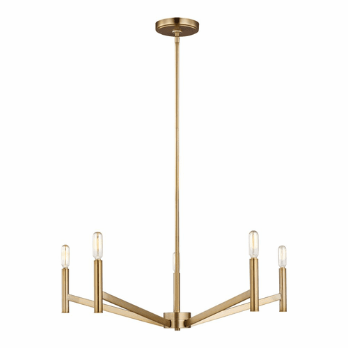 Sea Gull Vector 5-LT Chandelier - Satin Brass - 3124305-848