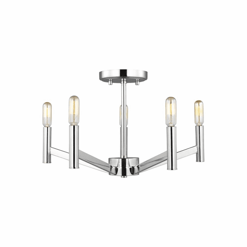 Sea Gull Vector 5-LT Semi-Flush Mount - Chrome - 7724305-05