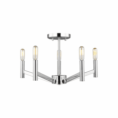 Sea Gull Vector 5-LT Semi-Flush Mount - Chrome - 7724305-05 Sea Gull Vector 5-LT Semi-Flush Mount - Chrome - 7724305-05