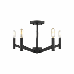 Sea Gull Vector 5-LT Semi-Flush Mount - Midnight Black/Satin Bronze - 7724305-112 Sea Gull Vector 5-LT Semi-Flush Mount - Midnight Black/Satin Bronze - 7724305-112