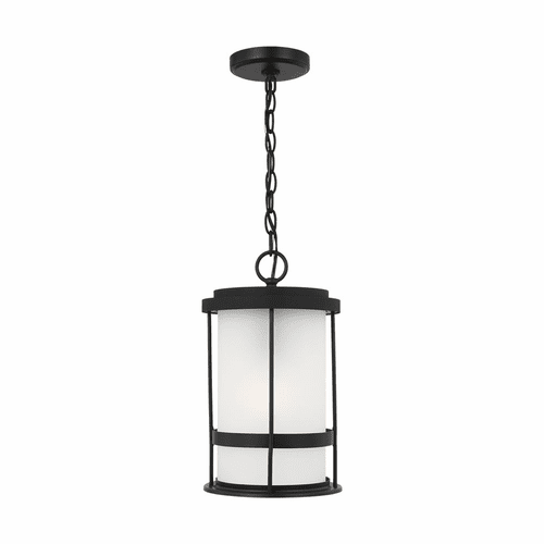 Sea Gull Wilburn 1-LT Outdoor Pendant Lantern - Black - 6290901-12