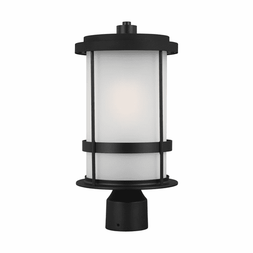 Sea Gull Wilburn 1-LT Outdoor Post Lantern - Black - 8290901-12
