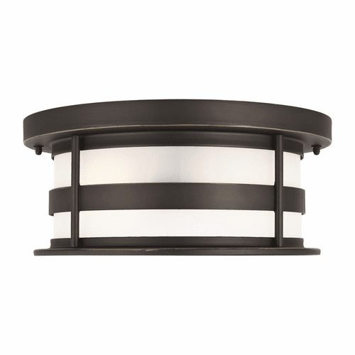 Sea Gull Wilburn 2-LT Outdoor Flush Mount - Bronze - 7890902-71