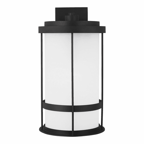 Sea Gull Wilburn Extra Large 1-LT Outdoor Wall Lantern - Black - 8890901D-12