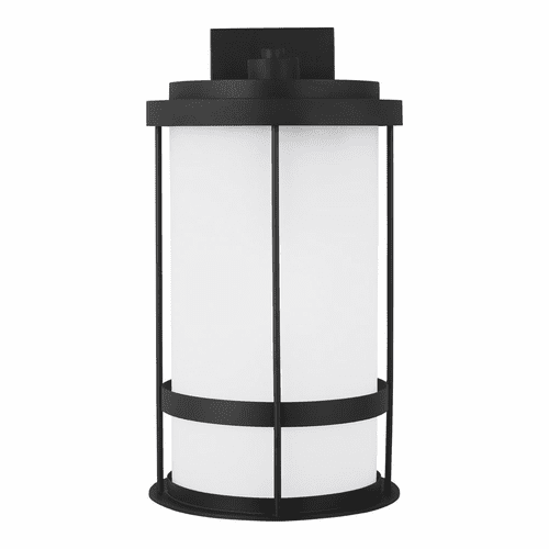 Sea Gull Wilburn Extra Large 1-LT Outdoor Wall Lantern - Black - 8890901DEN3-12
