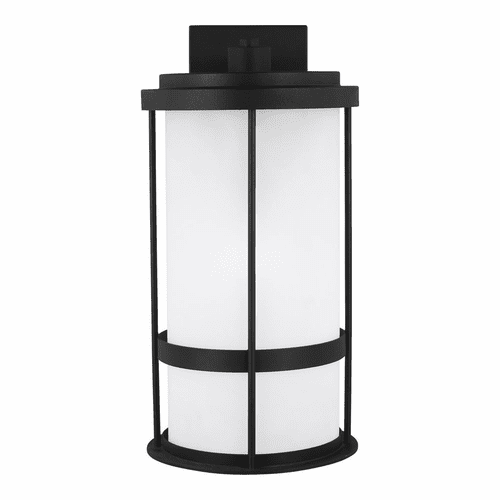 Sea Gull Wilburn Large 1-LT Outdoor Wall Lantern - Black - 8790901DEN3-12