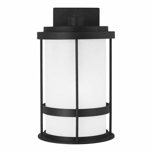 Sea Gull Wilburn Medium 1-LT Outdoor Wall Lantern - Black - 8690901D-12