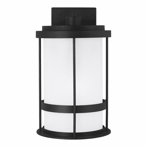 Sea Gull Wilburn Medium 1-LT Outdoor Wall Lantern - Black - 8690901DEN3-12
