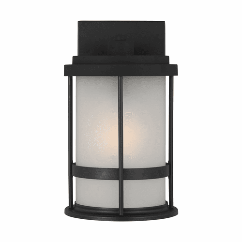 Sea Gull Wilburn Small 1-LT Outdoor Wall Lantern - Black - 8590901-12