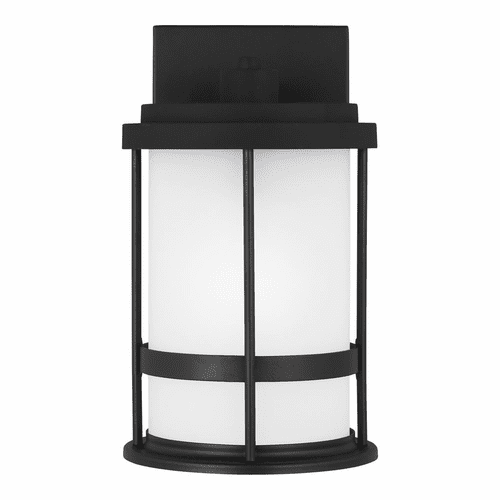 Sea Gull Wilburn Small 1-LT Outdoor Wall Lantern - Black - 8590901D-12