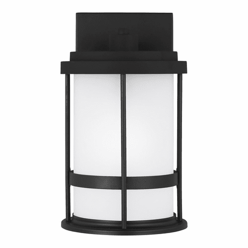 Sea Gull Wilburn Small 1-LT Outdoor Wall Lantern - Black - 8590901DEN3-12