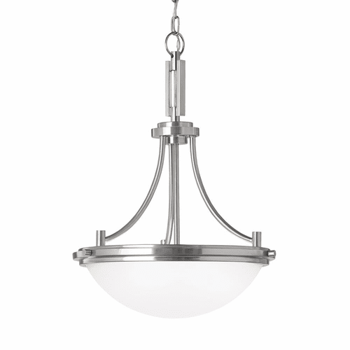 Sea Gull Winnetka 3-LT Pendant - Brushed Nickel - 65661-962