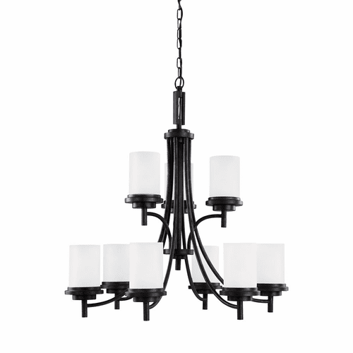 Sea Gull Winnetka 9-LT Chandelier - Blacksmith - 31662EN3-839