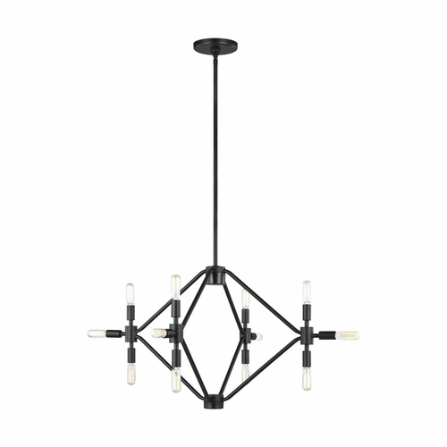 Sea Gull Wyn Small 12-LT Chandelier - Black - 5106712-112
