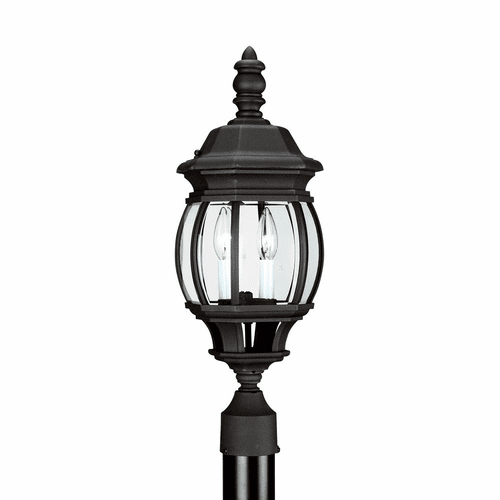 Sea Gull Wynfield 2-LT Outdoor Post Lantern - Black - 82200-12