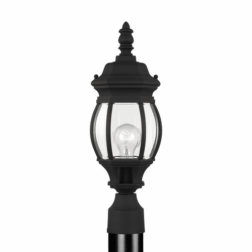 Sea Gull Wynfield Small 1-LT Outdoor Post Lantern - Black - 82202-12