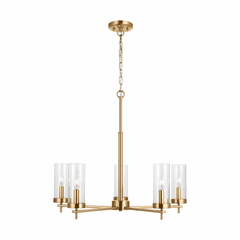 Sea Gull Zire 5-LT Chandelier - Satin Brass - 3190305-848 Sea Gull Zire 5-LT Chandelier - Satin Brass - 3190305-848