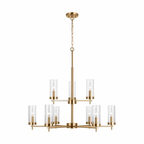 Sea Gull Zire 9-LT Chandelier - Satin Brass - 3190309-848