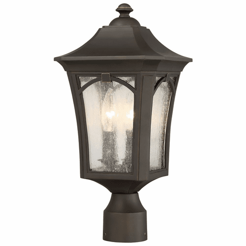 Solida 3-LT Outdoor Post - Oil Rubbed Bronze W/ Gold High - 71216-143C