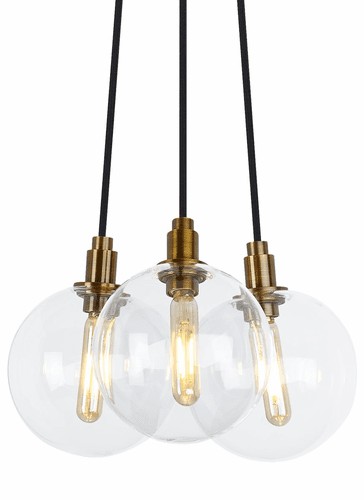 Tech Lighting Gambit 3-Light Chandelier - Aged Brass - 700GMBMP3CR