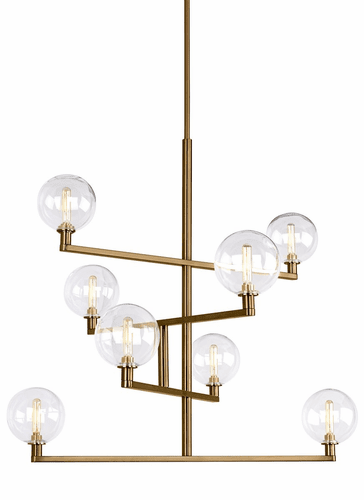 Tech Lighting Gambit Chandelier - Aged Brass - 700GMBCR-LED927