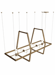 Tech Lighting ModernRail Chandelier 1 - Aged Brass - 700MDCH42SCRS