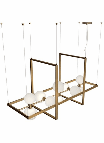 Tech Lighting ModernRail Chandelier 1 - Aged Brass - 700MDCH42SGRR