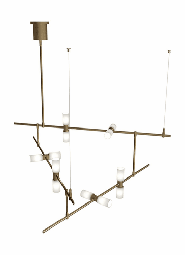 Tech Lighting ModernRail Chandelier 2 - Aged Brass - 700MDCHCRS