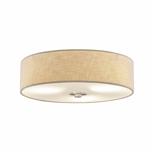 Textile Classic 15" Close-to-ceiling Drum - Brushed Nickel - FAB-9595-CREM-NCKL