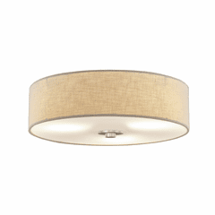 Textile Classic 15" Close-to-ceiling Drum - Brushed Nickel - FAB-9595-CREM-NCKL