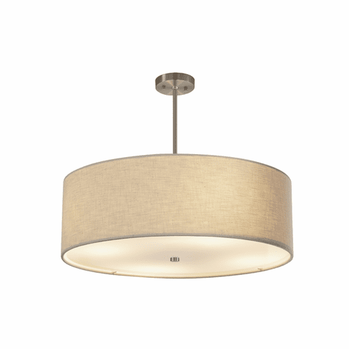 Textile Collection Classic 24" Drum Pendant - Brushed Nickel - FAB-9592-CREM-NCKL