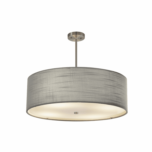 Textile Collection Classic 24" Drum Pendant - Brushed Nickel - FAB-9592-GRAY-NCKL