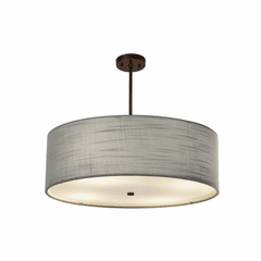 Textile Collection Classic 24" Drum Pendant - Dark Bronze - FAB-9592-GRAY-DBRZ