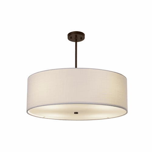 Textile Collection Classic 24" Drum Pendant - Dark Bronze - FAB-9592-WHTE-DBRZ